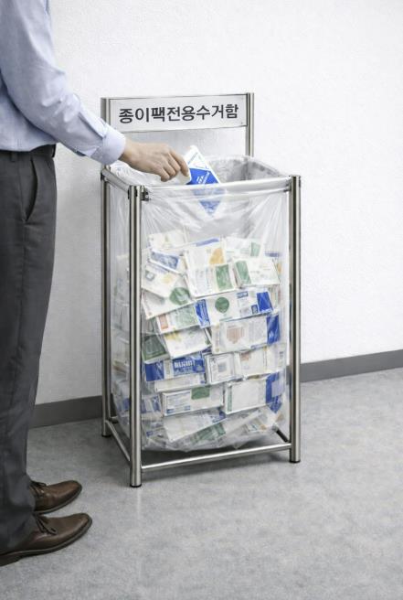 성남시, 426곳 모든 공동주택에 종이팩 전용 수거함 설치 '전국 최초',재활용 공정 거쳐 휴지나 미용 화장지로 재탄생 기사 이미지